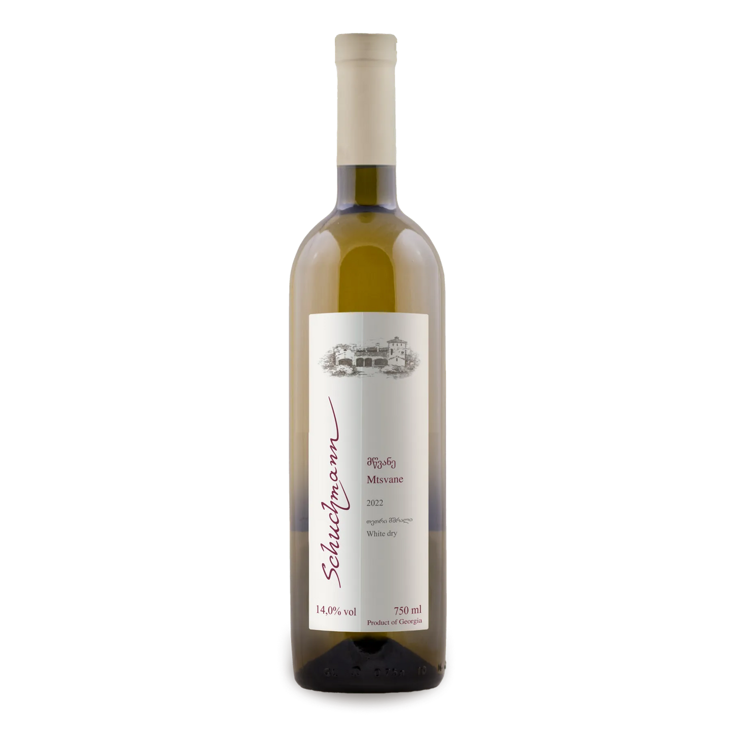 Schuchmann Mtsvane 2022 – 750ml Flasche, Weißwein trocken, 14% vol – Hochwertiger georgischer Weißwein mit frischen, fruchtigen Aromen.